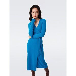 Diane von Furstenberg Astrid Wool-Cashmere Wrap Dress size 4